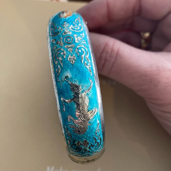 1960s Sterling Silver Turquoise Antique Bracelet